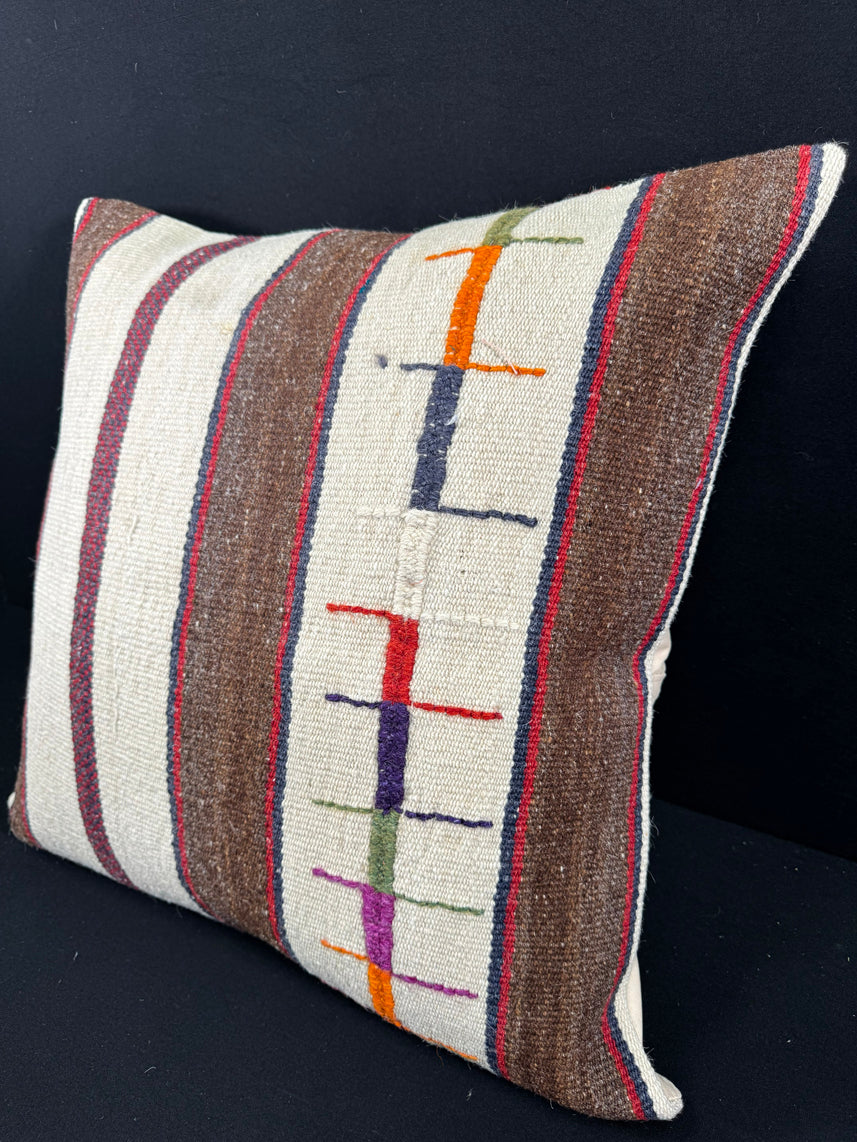Turkish Hemp Pillow Cushion Natural Beige Brown Pillow Cushion Cover 24x24 #30383