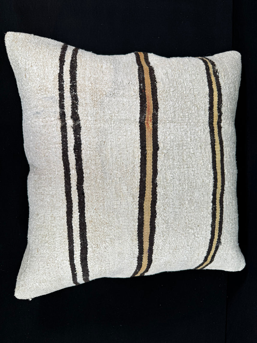 Turkish Hemp Pillow Cushion Natural Beige Brown Pillow Cushion Cover 24x24 #30398