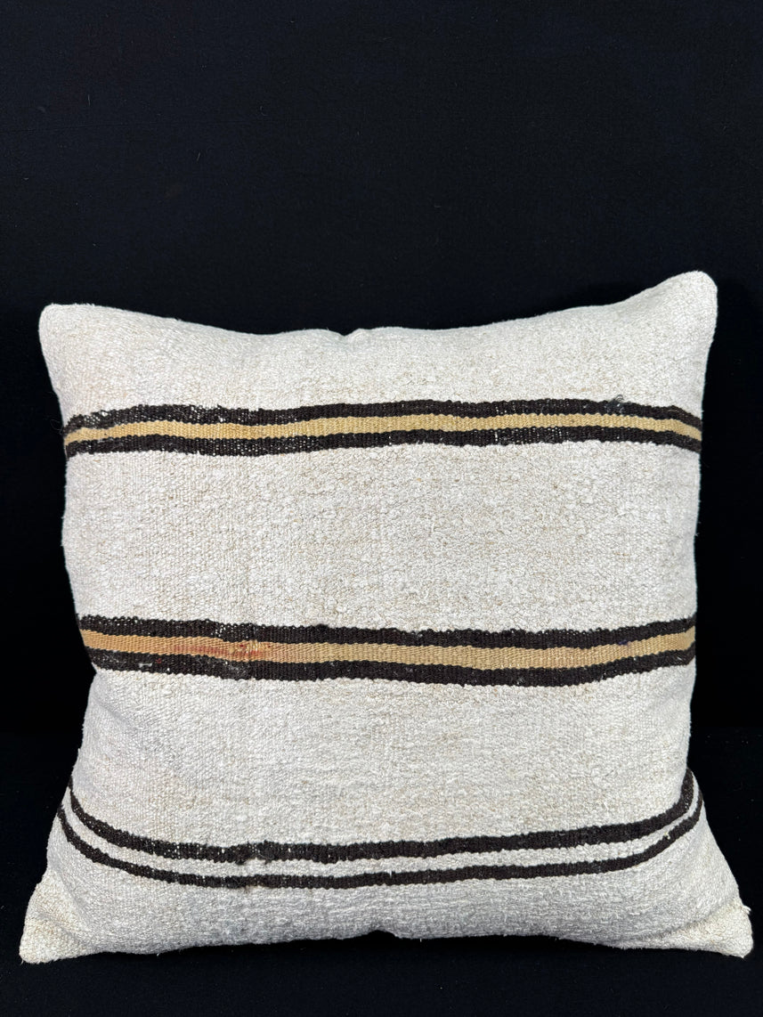 Turkish Hemp Pillow Cushion Natural Beige Brown Pillow Cushion Cover 24x24 #30398