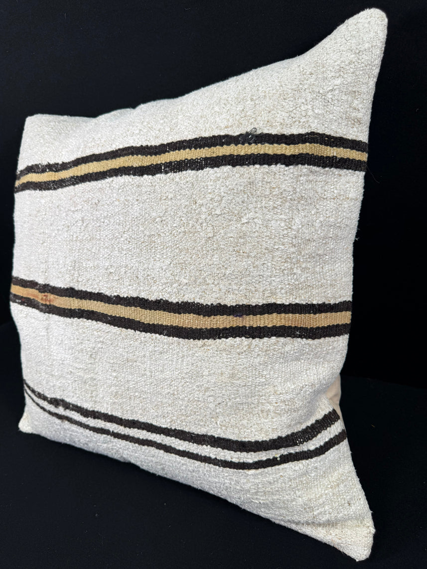 Turkish Hemp Pillow Cushion Natural Beige Brown Pillow Cushion Cover 24x24 #30398