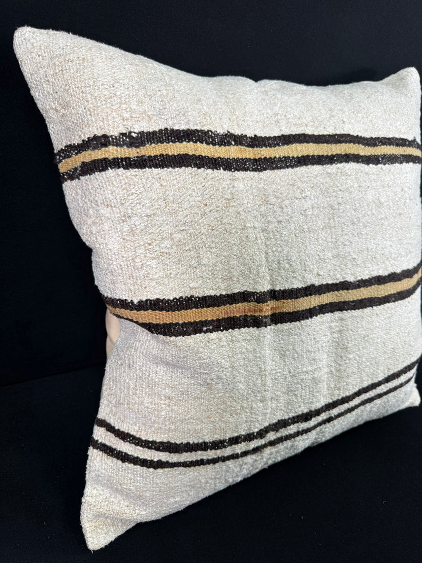 Turkish Hemp Pillow Cushion Natural Beige Brown Pillow Cushion Cover 24x24 #30398