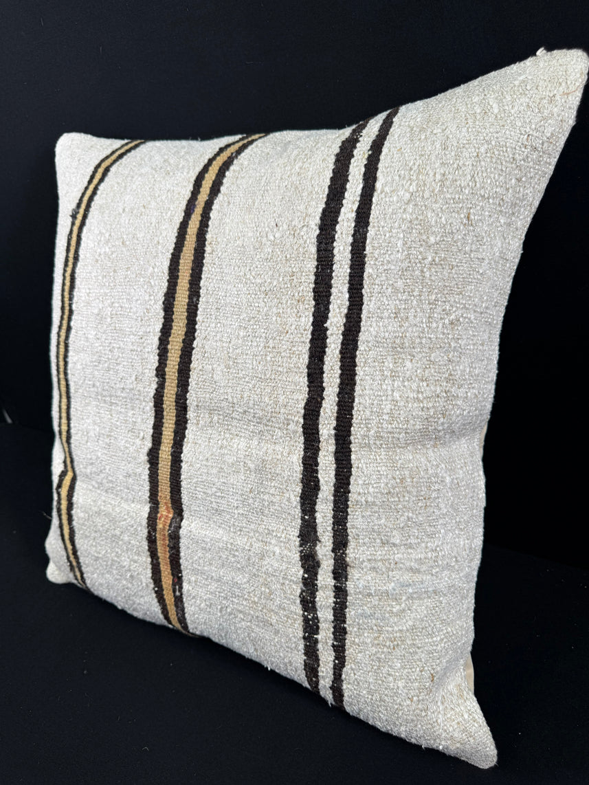 Turkish Hemp Pillow Cushion Natural Beige Brown Pillow Cushion Cover 24x24 #30398