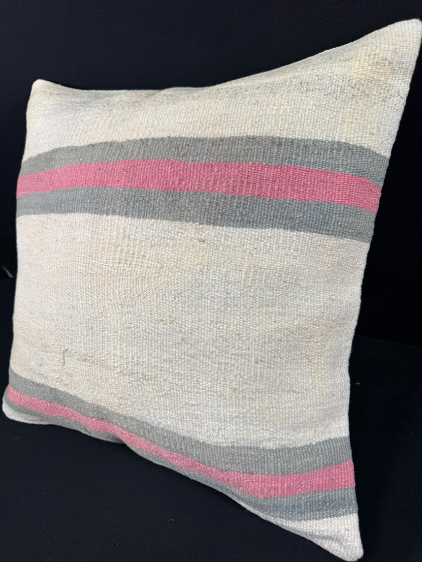 Turkish Hemp Pillow Cushion Natural Beige Pink Pillow Cushion Cover 24x24 #30378