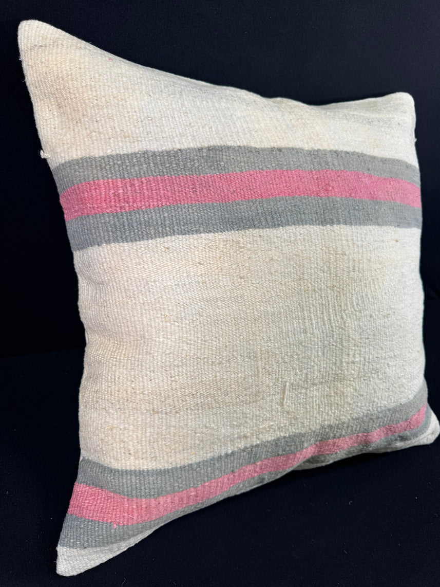 Turkish Hemp Pillow Cushion Natural Beige Pink Pillow Cushion Cover 24x24 #30378