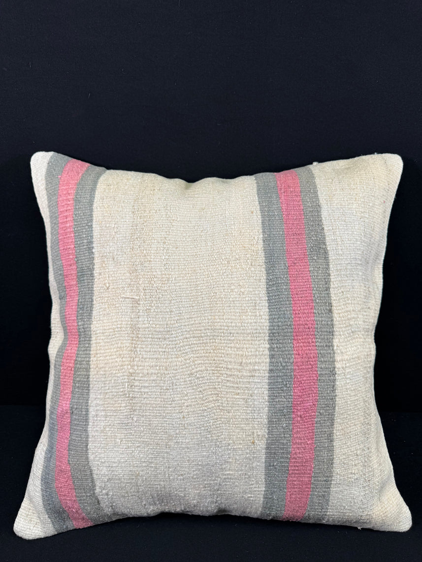 Turkish Hemp Pillow Cushion Natural Beige Pink Pillow Cushion Cover 24x24 #30378