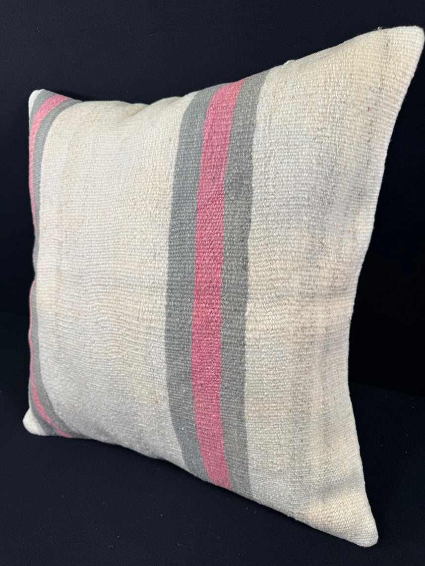 Turkish Hemp Pillow Cushion Natural Beige Pink Pillow Cushion Cover 24x24 #30378