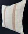 Turkish Hemp Pillow Cushion Natural Beige Rust Pillow Cushion Cover 24x24 #30360