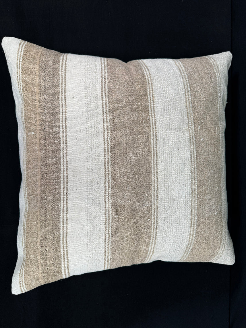 Turkish Hemp Pillow Cushion Natural Beige Brown Pillow Cushion Cover 24x24 #30364