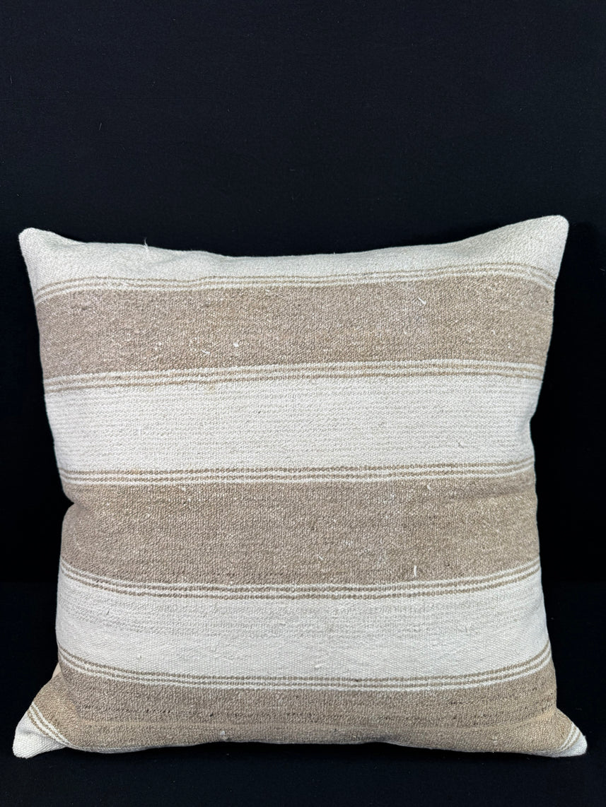 Turkish Hemp Pillow Cushion Natural Beige Brown Pillow Cushion Cover 24x24 #30364