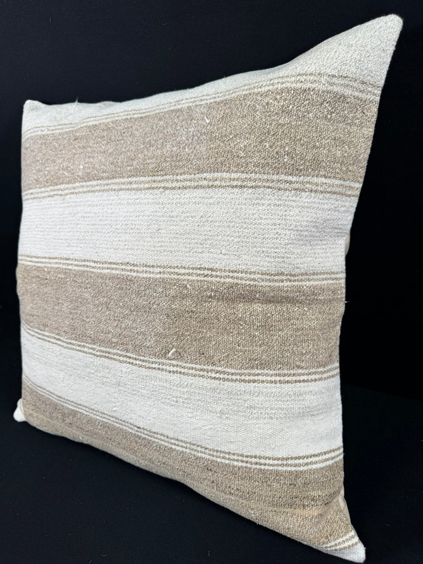 Turkish Hemp Pillow Cushion Natural Beige Brown Pillow Cushion Cover 24x24 #30364