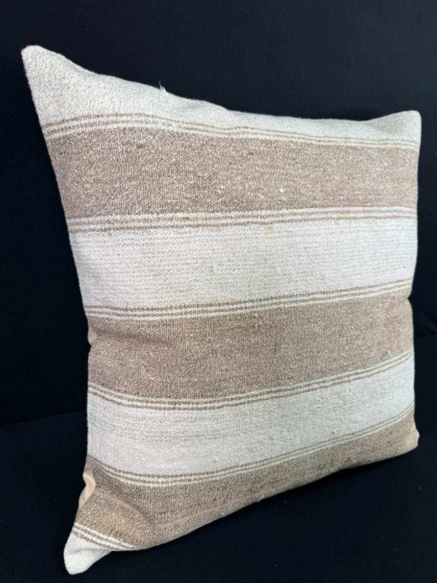 Turkish Hemp Pillow Cushion Natural Beige Brown Pillow Cushion Cover 24x24 #30364