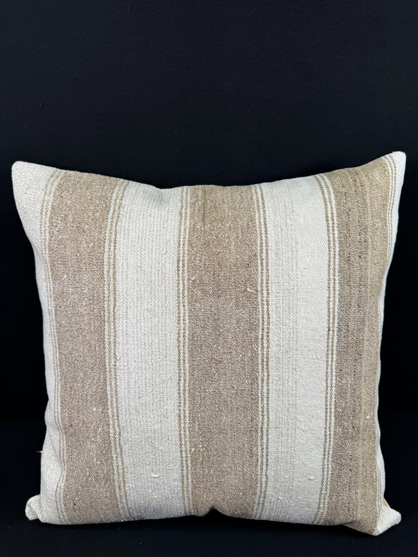 Turkish Hemp Pillow Cushion Natural Beige Brown Pillow Cushion Cover 24x24 #30364
