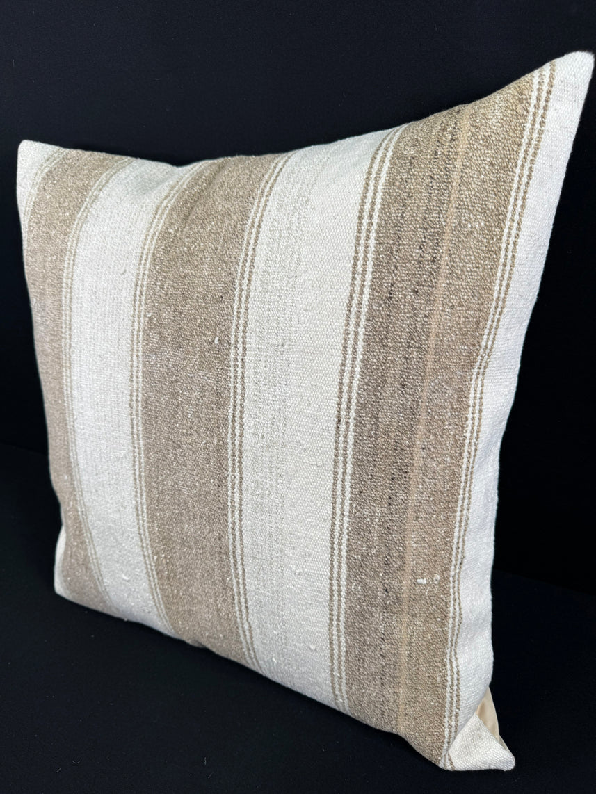 Turkish Hemp Pillow Cushion Natural Beige Brown Pillow Cushion Cover 24x24 #30364