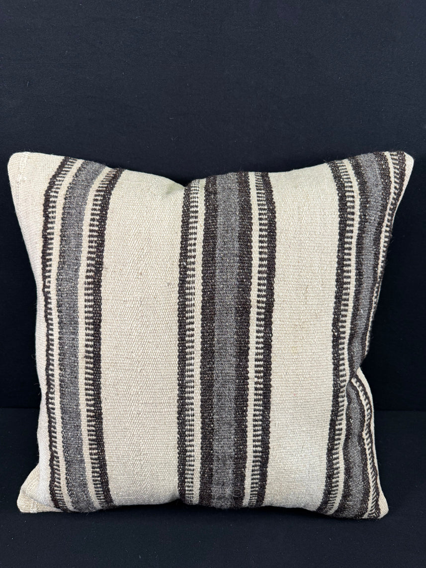 Turkish Hemp Pillow Cushion Natural Beige Gray Pillow Cushion Cover 24x24 #30365