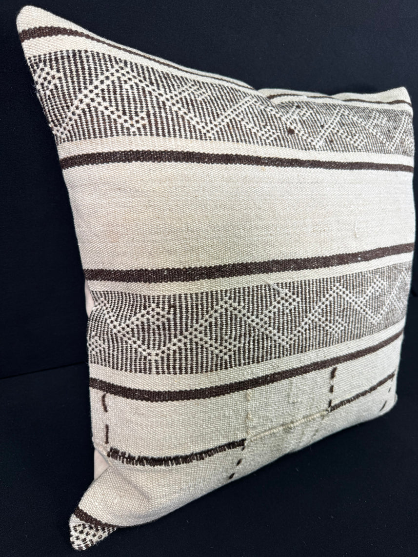 Turkish Hemp Pillow Cushion Natural Beige Brown Pillow Cushion Cover 24x24 #30357