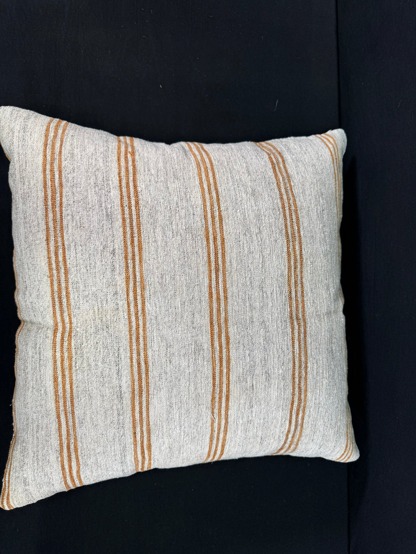 Turkish Hemp Pillow Cushion Natural Beige Rust Pillow Cushion Cover 24x24 #30356