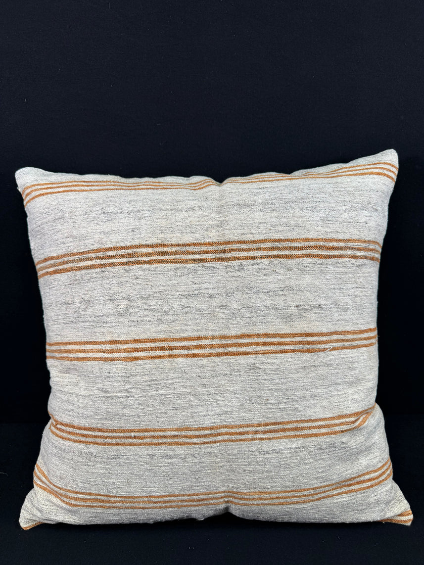 Turkish Hemp Pillow Cushion Natural Beige Rust Pillow Cushion Cover 24x24 #30356