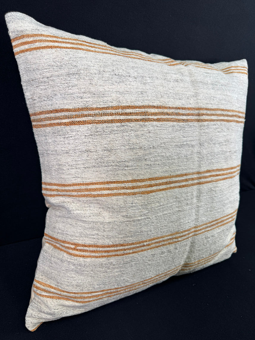 Turkish Hemp Pillow Cushion Natural Beige Rust Pillow Cushion Cover 24x24 #30356