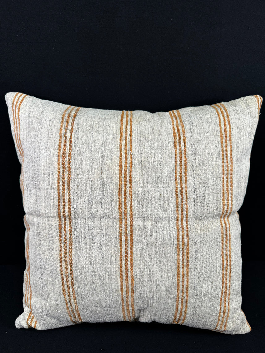 Turkish Hemp Pillow Cushion Natural Beige Rust Pillow Cushion Cover 24x24 #30356