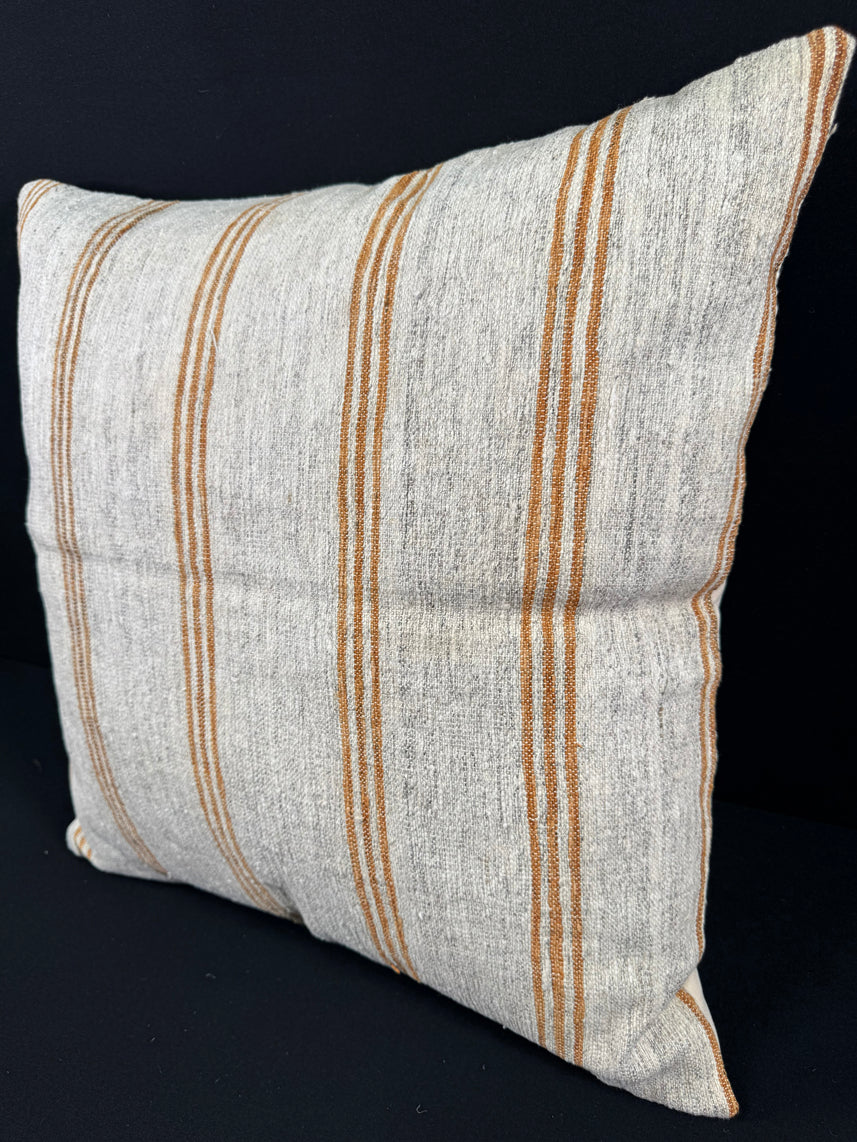 Turkish Hemp Pillow Cushion Natural Beige Rust Pillow Cushion Cover 24x24 #30356