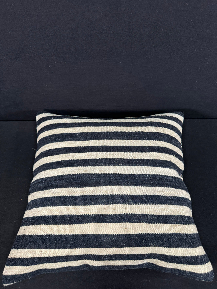 Turkish Hemp Pillow Cushion Natural Beige Black Pillow Cushion Cover 24x24 #30355