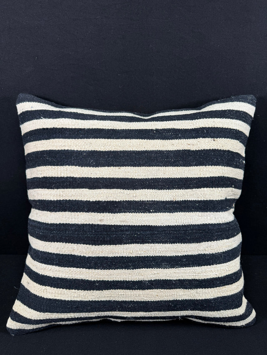 Turkish Hemp Pillow Cushion Natural Beige Black Pillow Cushion Cover 24x24 #30355