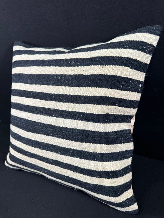 Turkish Hemp Pillow Cushion Natural Beige Black Pillow Cushion Cover 24x24 #30355