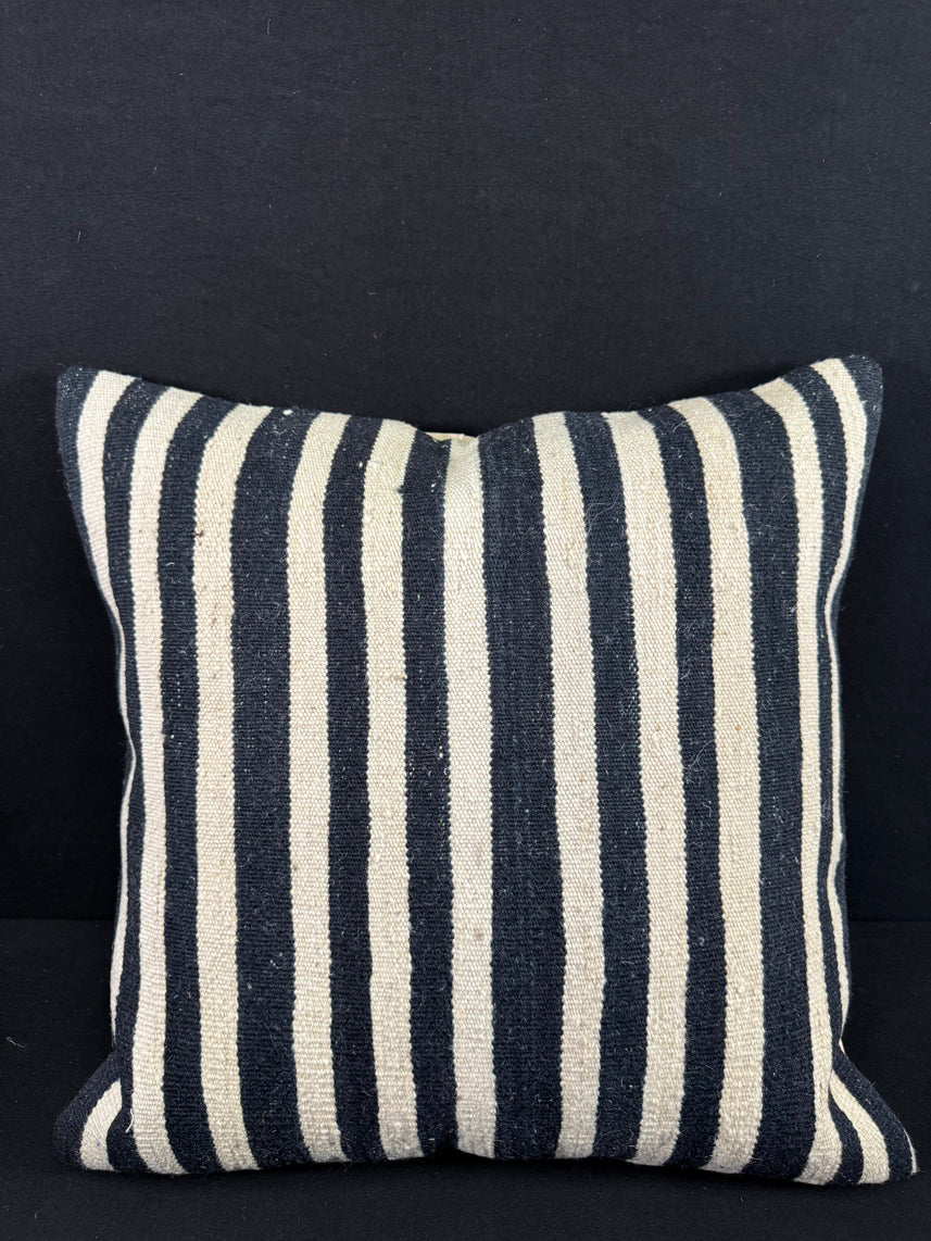 Turkish Hemp Pillow Cushion Natural Beige Black Pillow Cushion Cover 24x24 #30355