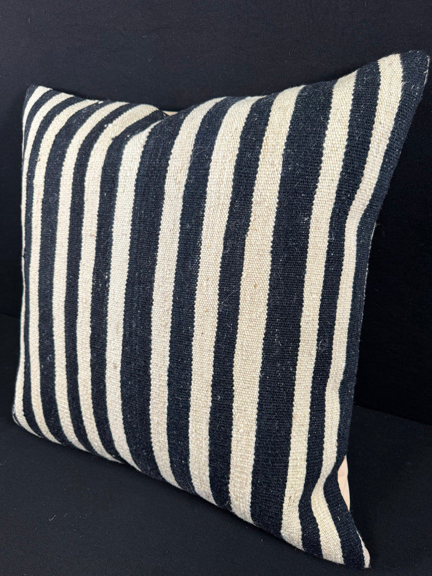 Turkish Hemp Pillow Cushion Natural Beige Black Pillow Cushion Cover 24x24 #30355