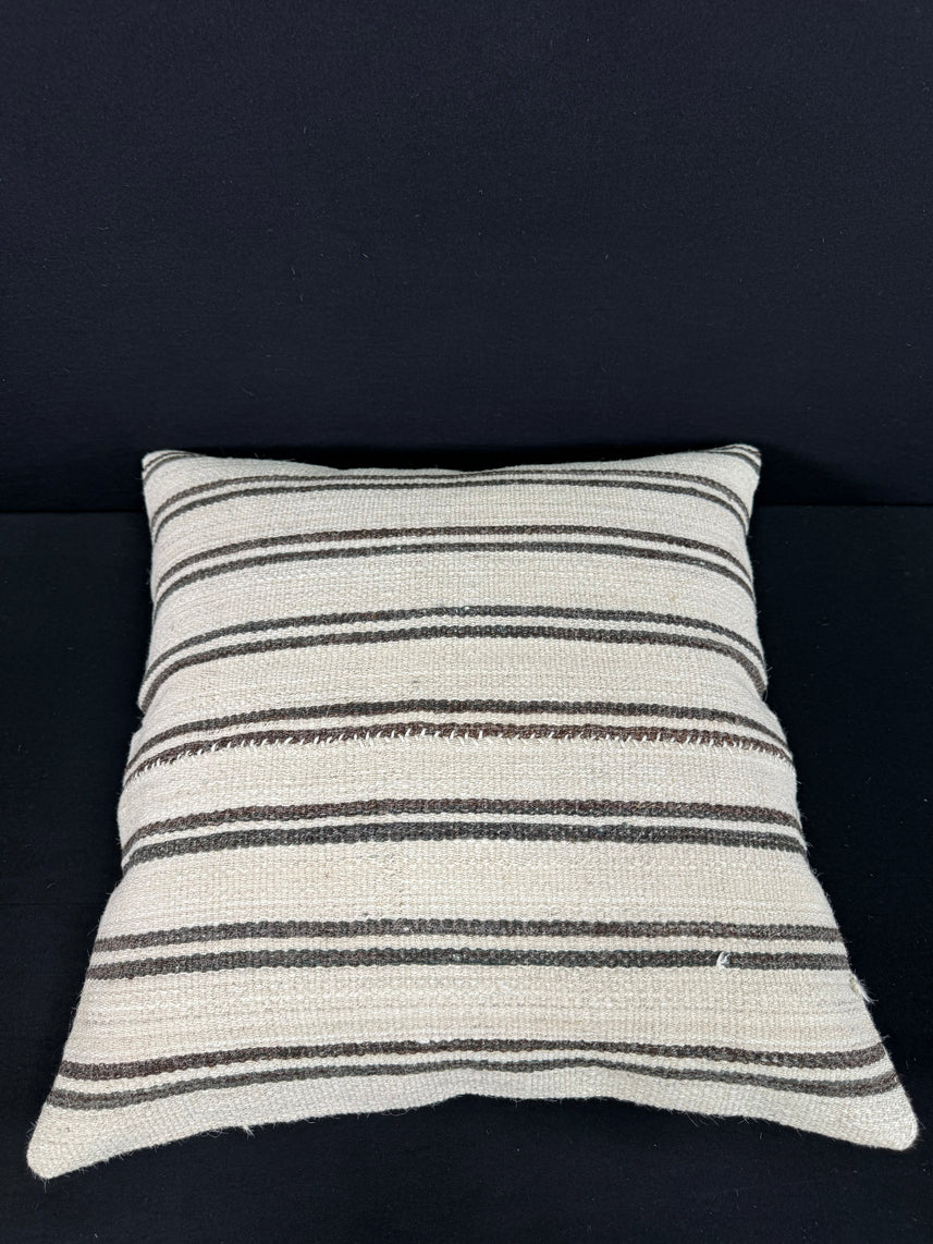 Turkish Hemp Pillow Cushion Natural Beige Dark Brown Pillow Cushion Cover 24x24 #30393
