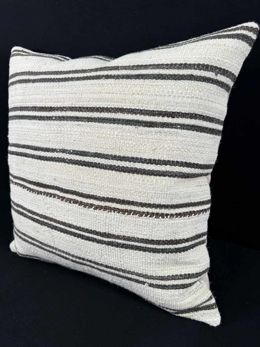 Turkish Hemp Pillow Cushion Natural Beige Dark Brown Pillow Cushion Cover 24x24 #30393