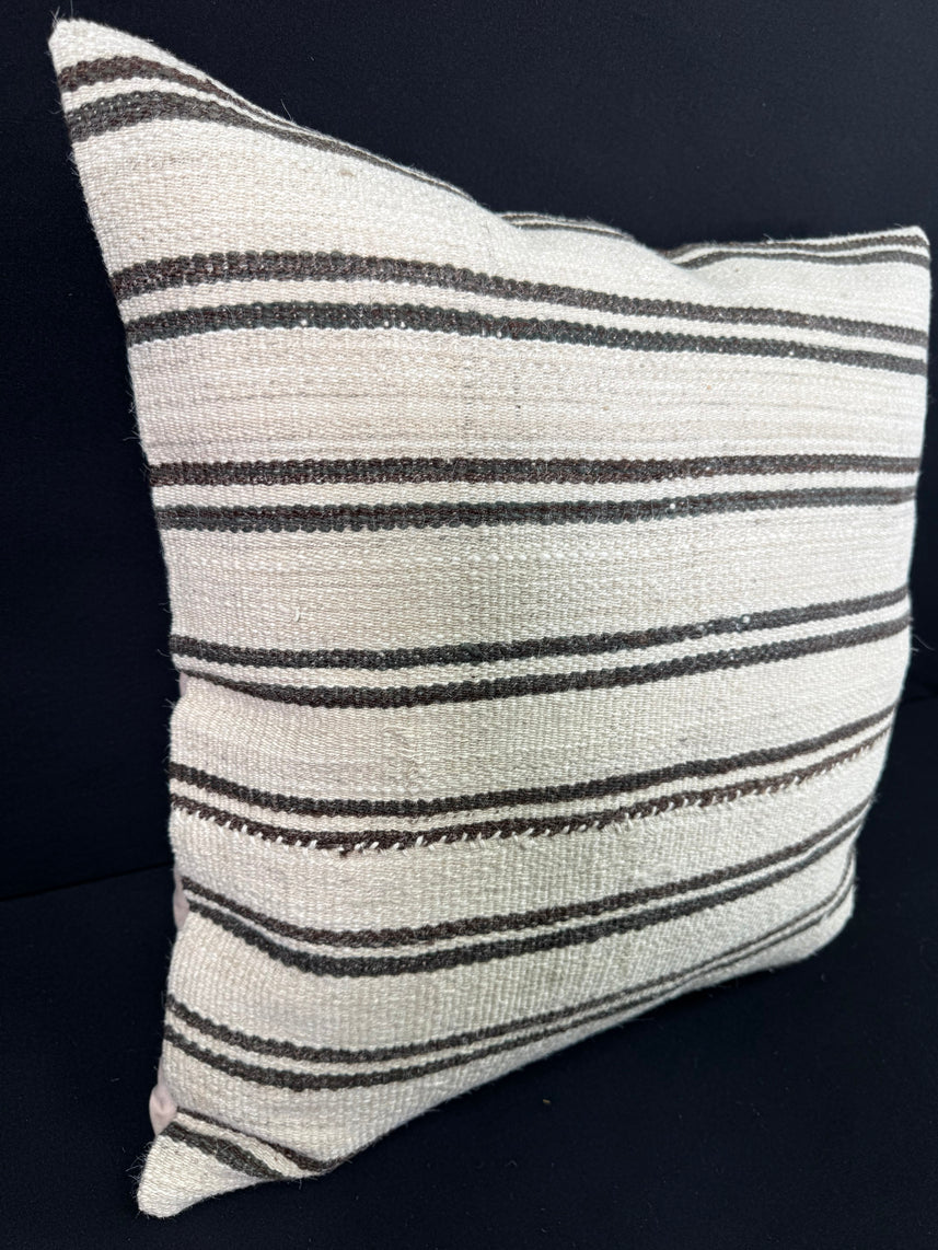 Turkish Hemp Pillow Cushion Natural Beige Dark Brown Pillow Cushion Cover 24x24 #30393