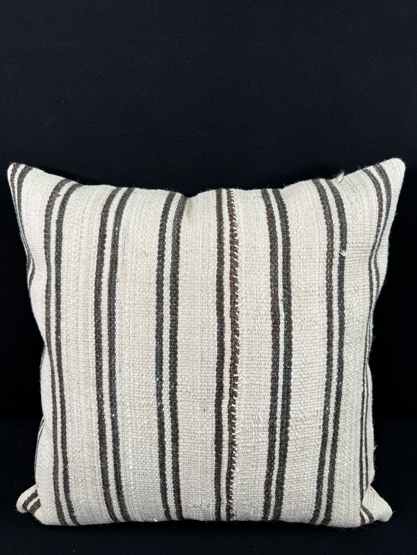 Turkish Hemp Pillow Cushion Natural Beige Dark Brown Pillow Cushion Cover 24x24 #30393