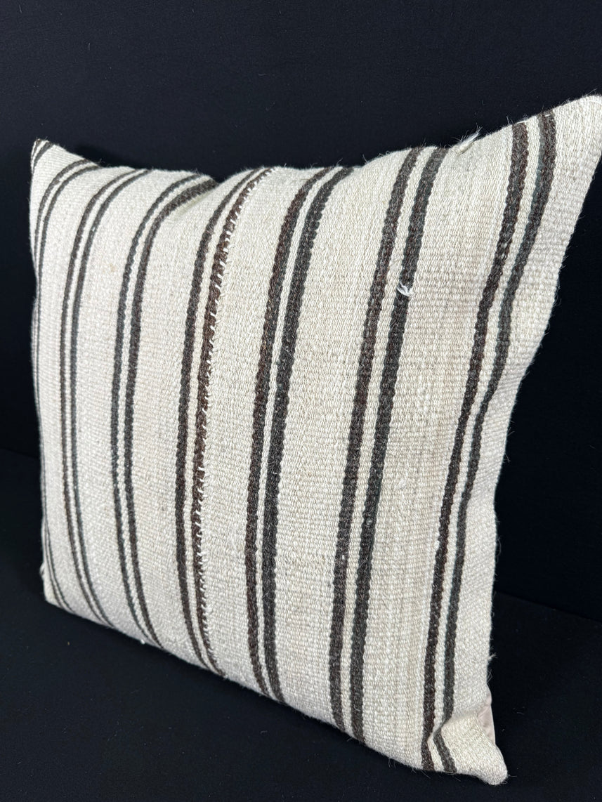 Turkish Hemp Pillow Cushion Natural Beige Dark Brown Pillow Cushion Cover 24x24 #30393