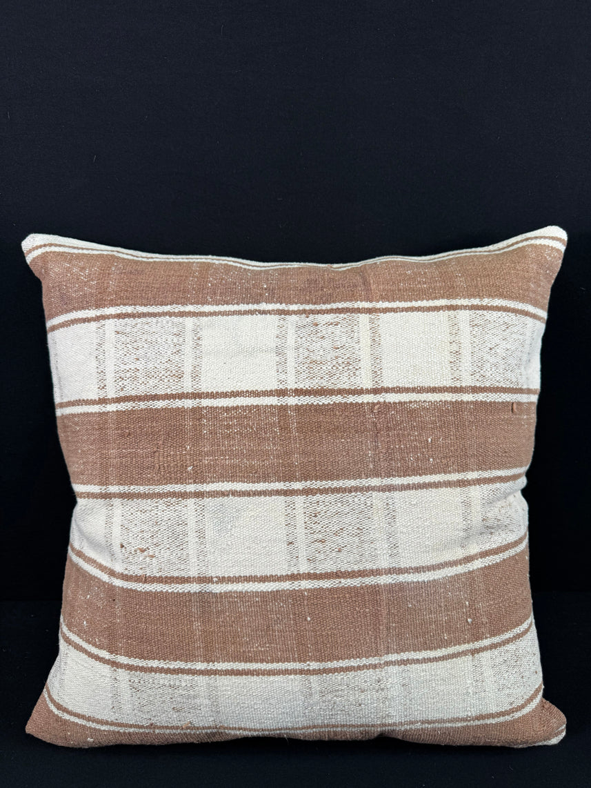 Turkish Hemp Pillow Cushion Natural Beige Brown Pillow Cushion Cover 24x24 #30367