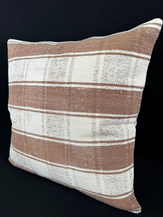 Turkish Hemp Pillow Cushion Natural Beige Brown Pillow Cushion Cover 24x24 #30367