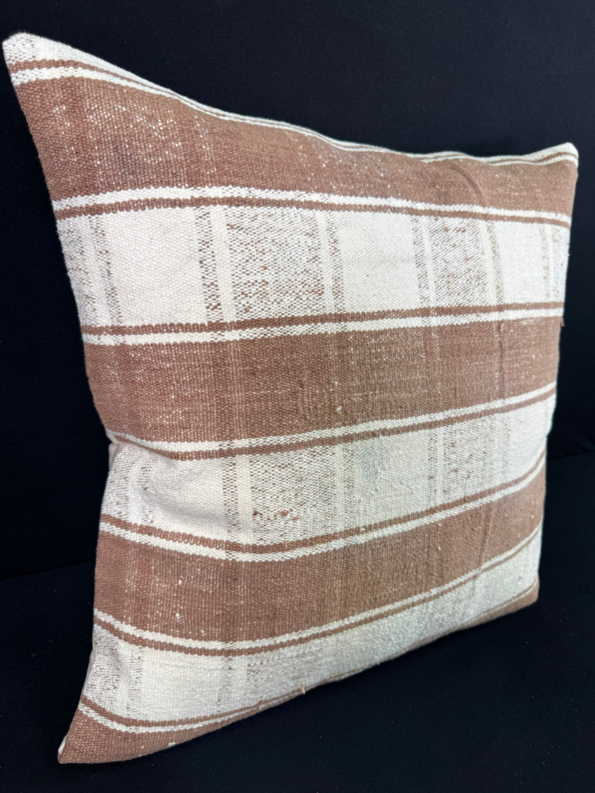 Turkish Hemp Pillow Cushion Natural Beige Brown Pillow Cushion Cover 24x24 #30367