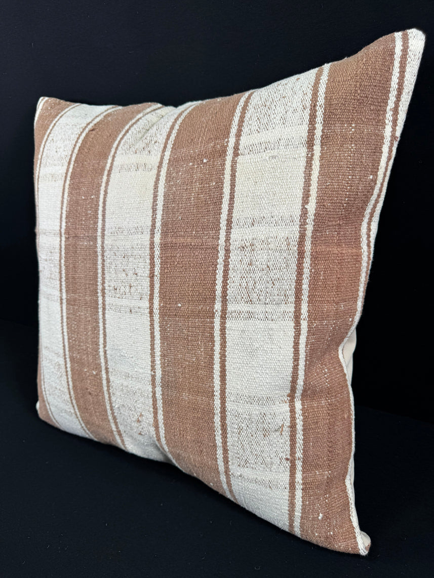 Turkish Hemp Pillow Cushion Natural Beige Brown Pillow Cushion Cover 24x24 #30367