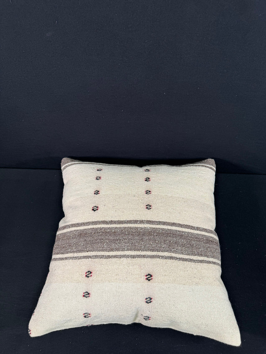 Turkish Hemp Pillow Cushion Natural Beige Dark Brown Pillow Cushion Cover 24x24 #30353