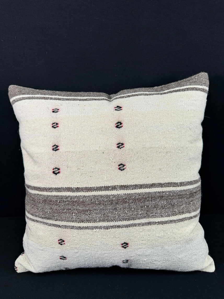 Turkish Hemp Pillow Cushion Natural Beige Dark Brown Pillow Cushion Cover 24x24 #30353