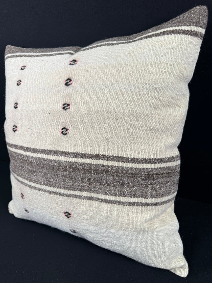 Turkish Hemp Pillow Cushion Natural Beige Dark Brown Pillow Cushion Cover 24x24 #30353