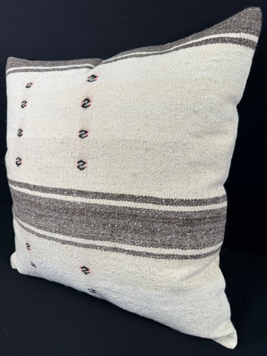 Turkish Hemp Pillow Cushion Natural Beige Dark Brown Pillow Cushion Cover 24x24 #30353