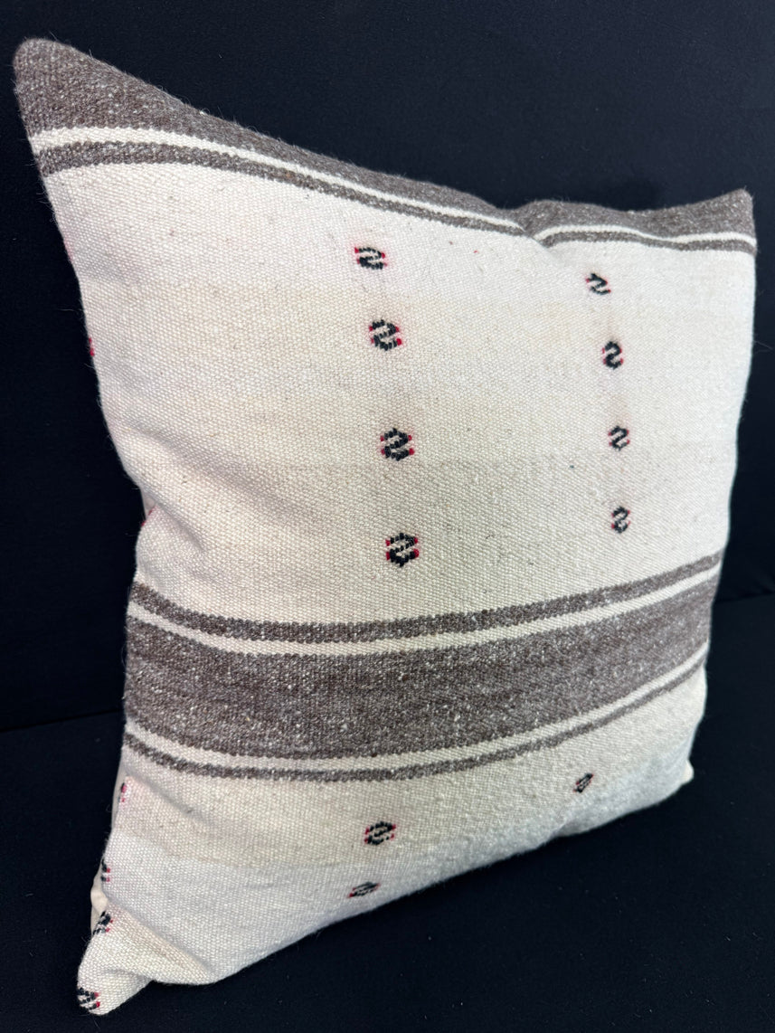 Turkish Hemp Pillow Cushion Natural Beige Dark Brown Pillow Cushion Cover 24x24 #30353