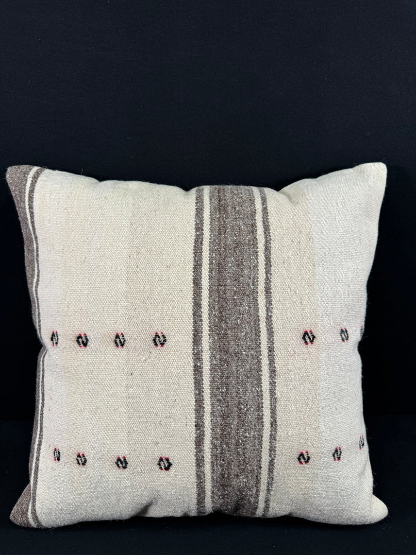 Turkish Hemp Pillow Cushion Natural Beige Dark Brown Pillow Cushion Cover 24x24 #30353