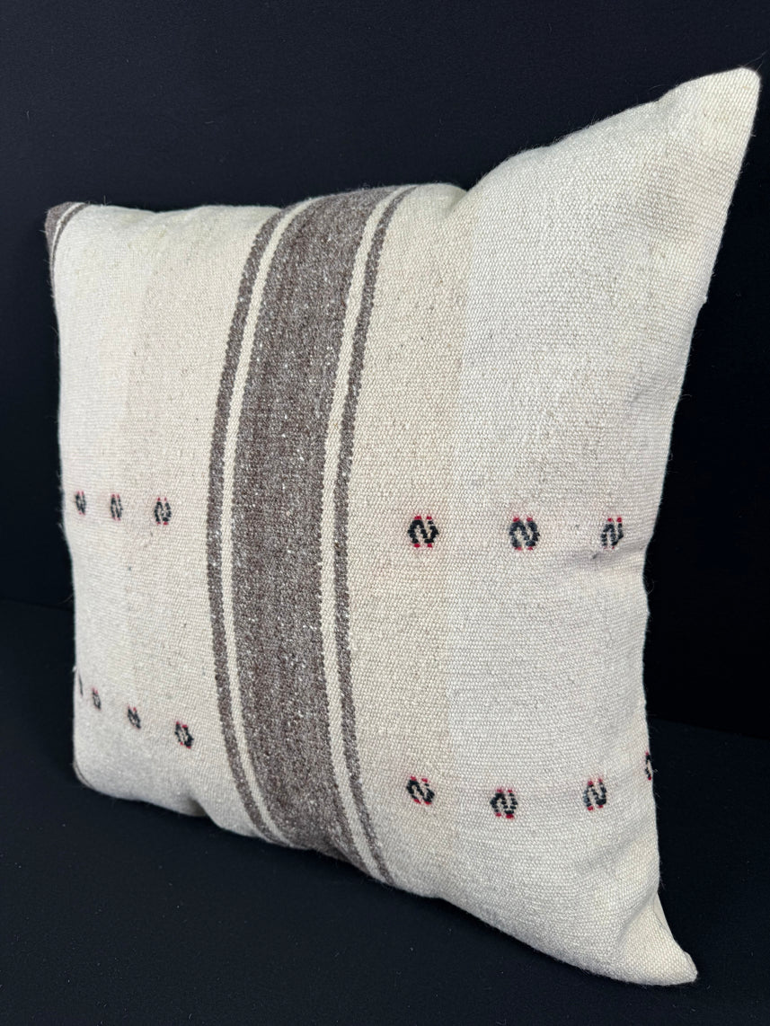 Turkish Hemp Pillow Cushion Natural Beige Dark Brown Pillow Cushion Cover 24x24 #30353