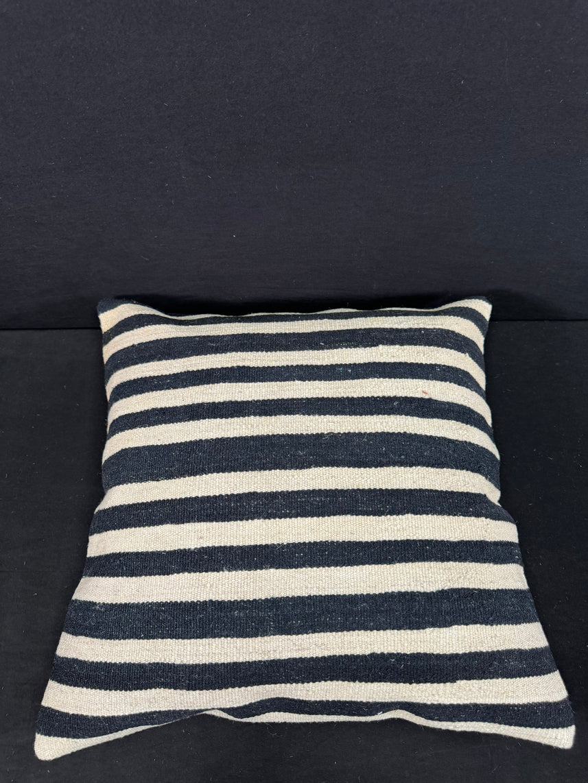 Turkish Hemp Pillow Cushion Natural Beige Black Pillow Cushion Cover 24x24 #30352