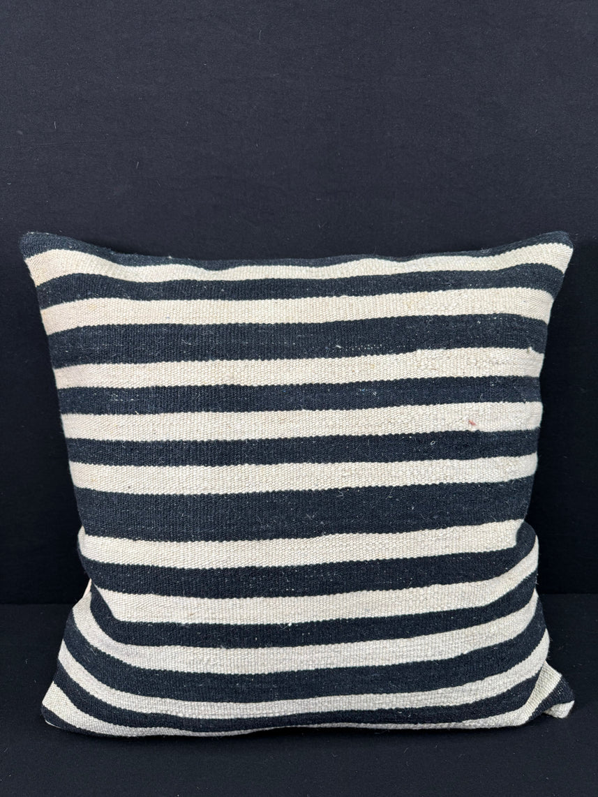 Turkish Hemp Pillow Cushion Natural Beige Black Pillow Cushion Cover 24x24 #30352