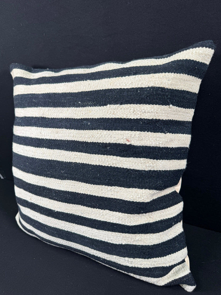 Turkish Hemp Pillow Cushion Natural Beige Black Pillow Cushion Cover 24x24 #30352