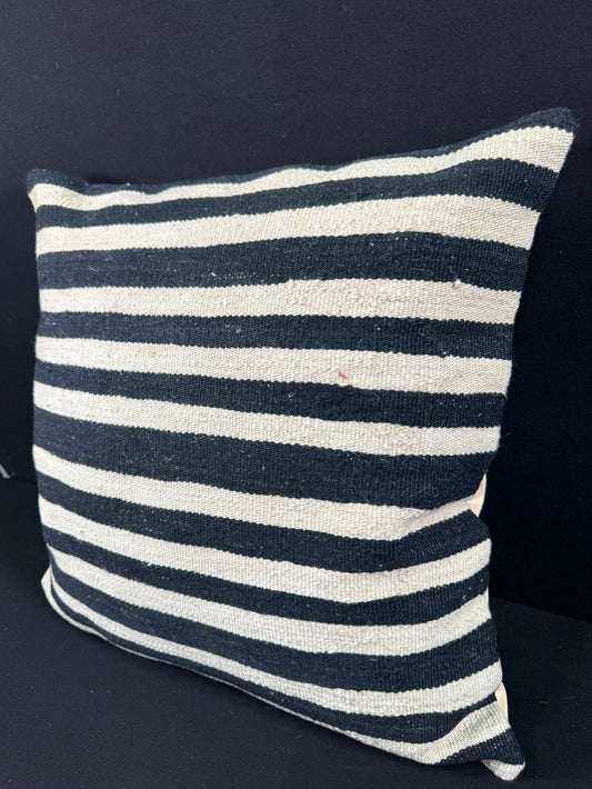 Turkish Hemp Pillow Cushion Natural Beige Black Pillow Cushion Cover 24x24 #30352