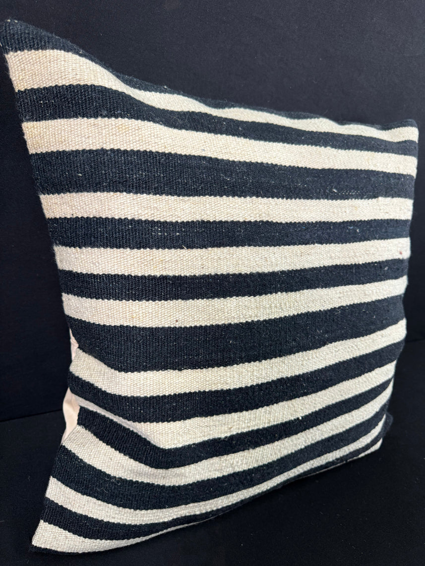 Turkish Hemp Pillow Cushion Natural Beige Black Pillow Cushion Cover 24x24 #30352
